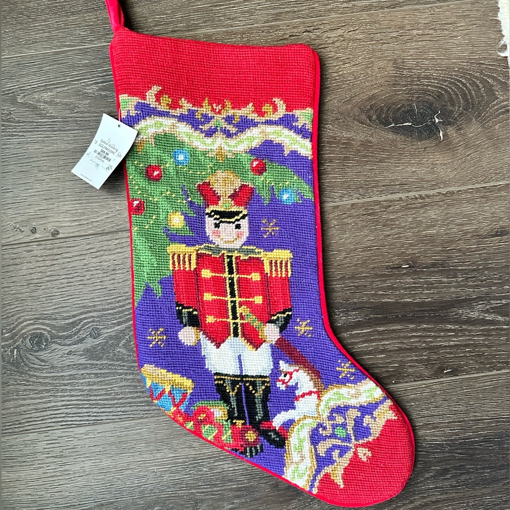 Peking Needlepoint Toy Soldier Stocking